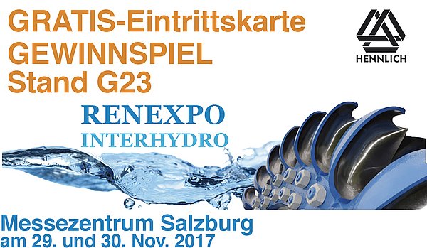 HENNLICH stellt aus auf der Renexpo Interhydro in Salzburg